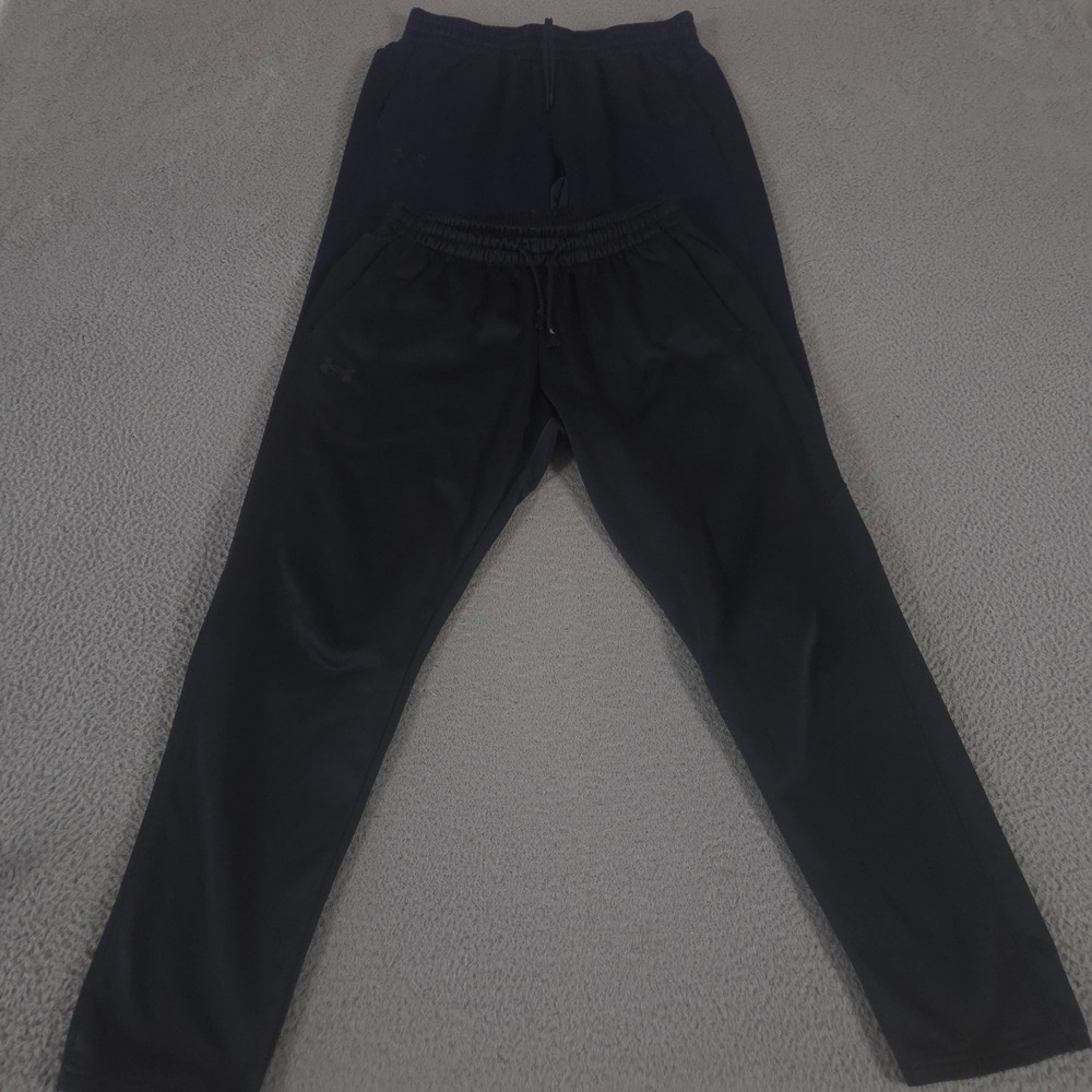 LOT OF 2 Under Armour Sweatpants Mens Large Multi Straight Armour Fleece Pockets